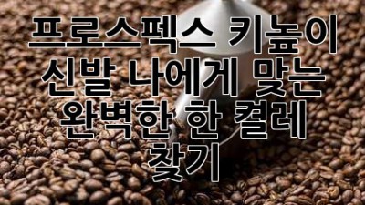 프로스펙스 키높이 신발: 나에게 맞는 완벽한 한 켤레 찾기