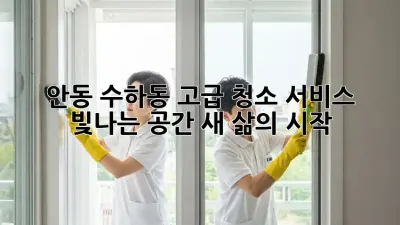 안동 수하동 고급 청소 서비스: 빛나는 공간, 새 삶의 시작